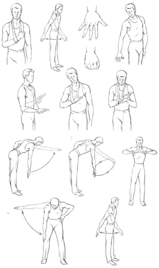 Упражнения при переломах плеча и предплечья