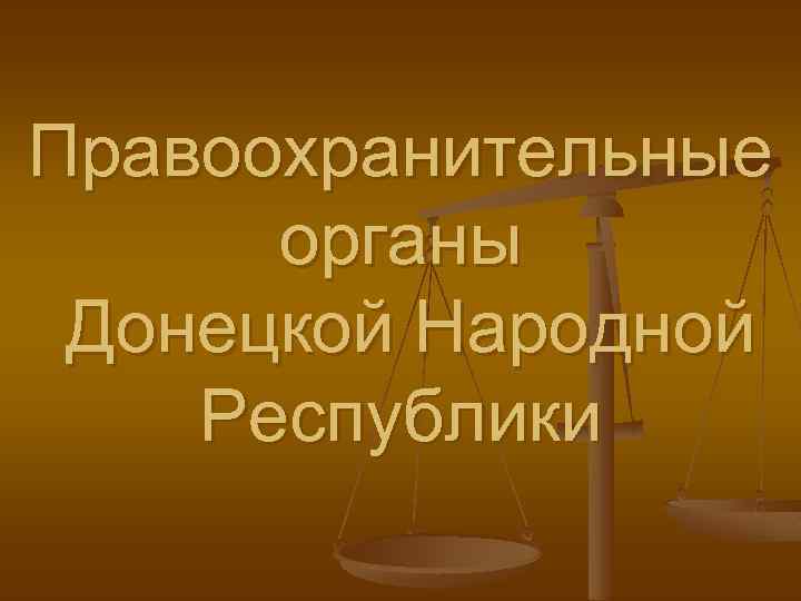 Правоохранительные органы Донецкой Народной Республики 