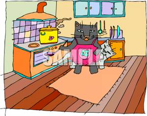 http://www.picturesof.net/_images_300/Two_Cats_In_a_Kitchen_Cooking_Royalty_Free_Clipart_Picture_100215-124229-675053.jpg