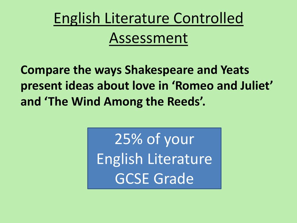 English Literature Controlled Assessment