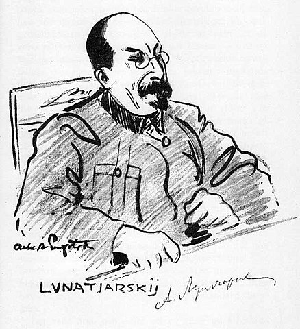 Шарж на Анатолия Луначарского, Альберт Энгстрём, 1923г.
