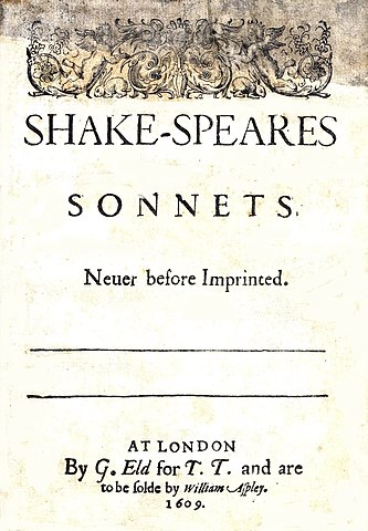 Титульная страница издания сонетов Шекспира 1609 года.
